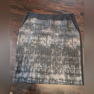 Eileen Fisher Elegant Black and Gray Women's Large Pencil Skirt